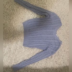 light blue knit sweater
